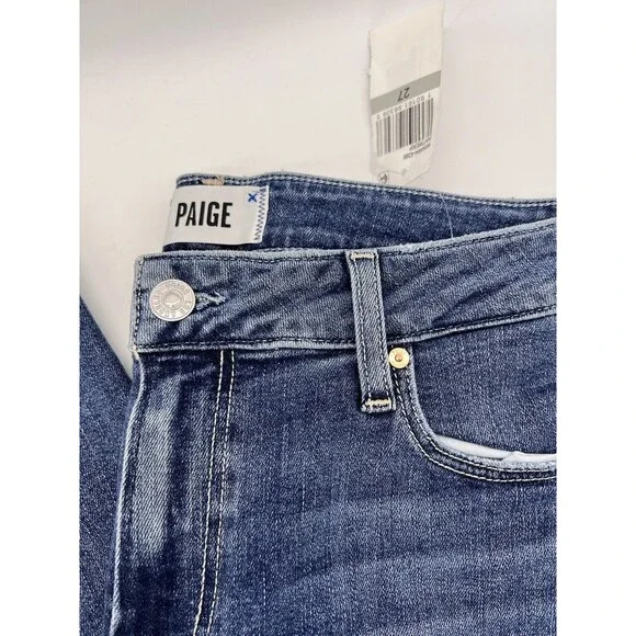 Paige Bridgette Jeans Women’s Sz 27 In Antwerp Cropped Raw Hem Made In USA Boho